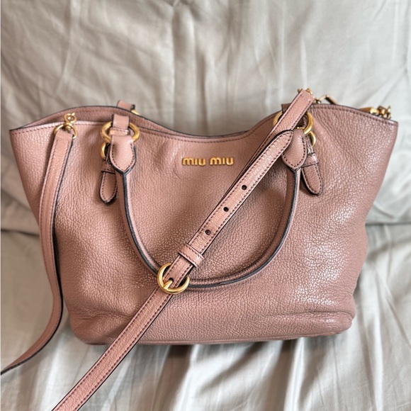 Miu Miu Handbags - MIU MIU Taupe Crossbody Bag Satchel